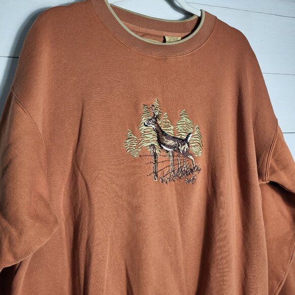Vintage Field Tested Outdoor Life Embroidered Deer Sweatshirt Oversized Gorpcore - Picture 2 of 6